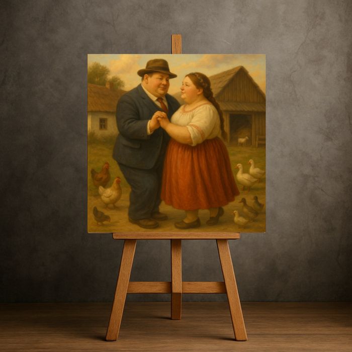 Wiejski Taniec Miłości – Ciepły Obraz z Duszą