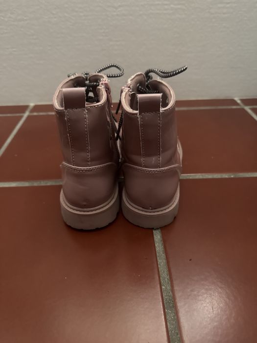 Blusao azul indian rose e botas rosa velho verniz 34