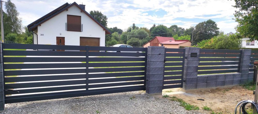 Brama przesuwna 4m + furtka 1m - PRODUCENT - RÓŻNE WZORY