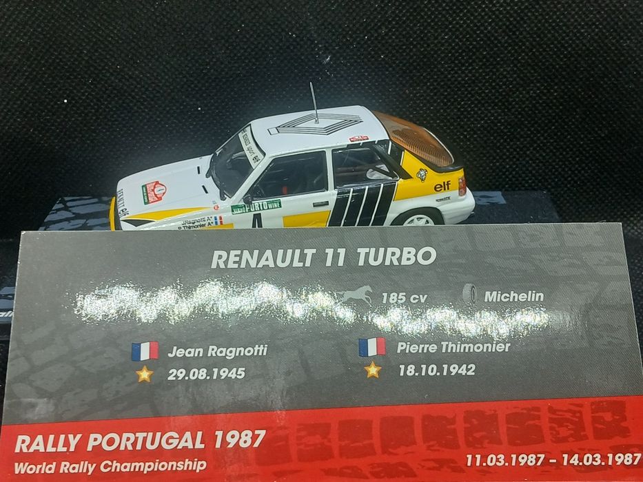 Miniatura  1/43 Renault 11 Turbo- J. Raganoti  Rally  de Portugal  1987