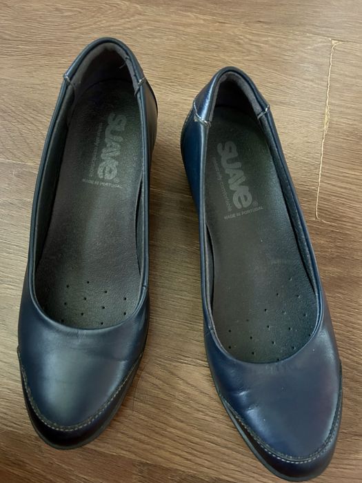 Ціна огонь! Шкіряні туфлі Suave (Made in Portugal) на стійкому підборі, р.37