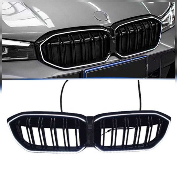 Решeтка з LED подсветкой BMW G20 диффузор спойлер сплиттер сплiтер