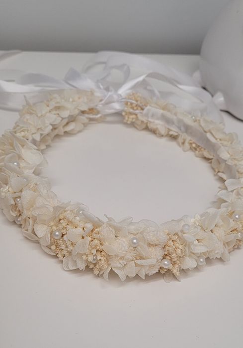 Wianek komunijny kwiaty stabilizowane