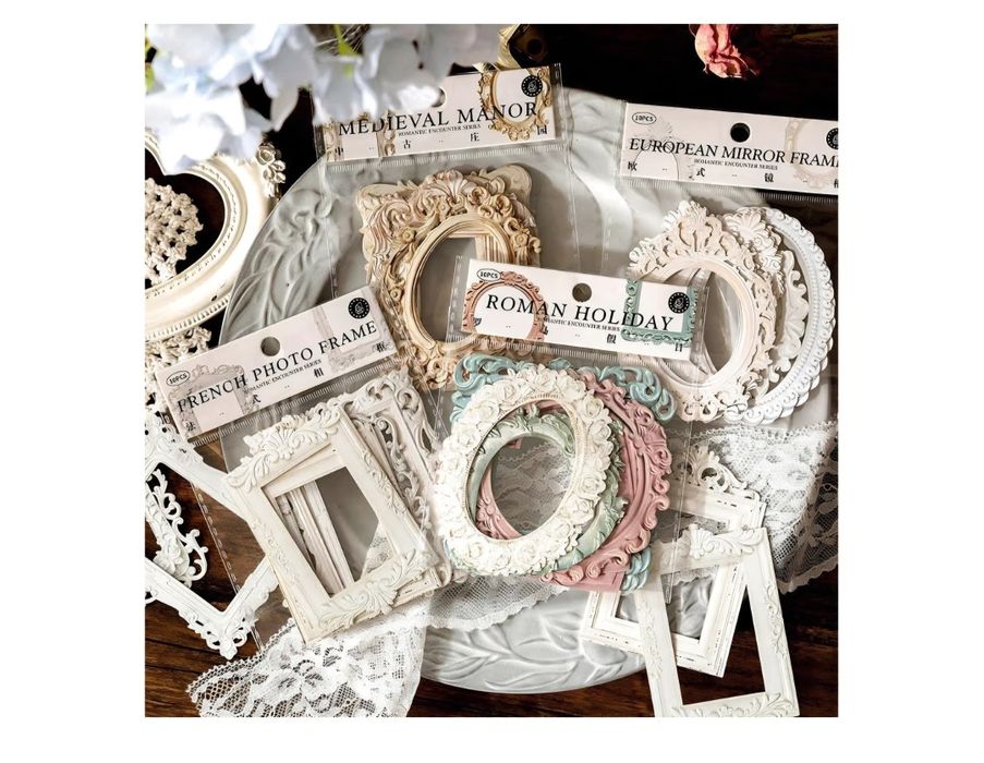 40 koronkowych ramek do dekoracji w stylu vintage - nowe