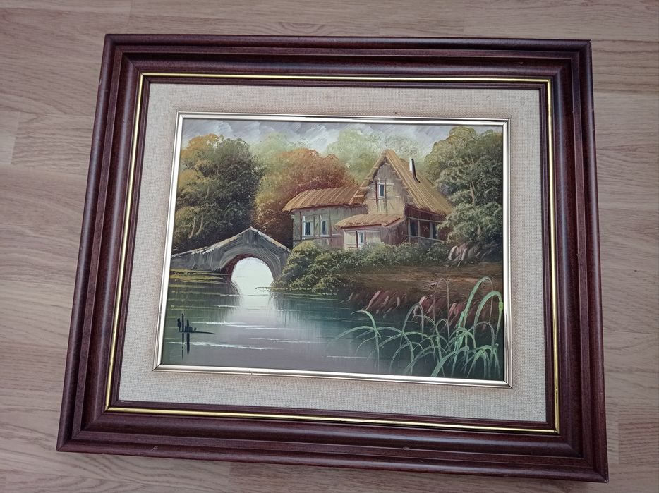 Quadro antigo pintado à mão