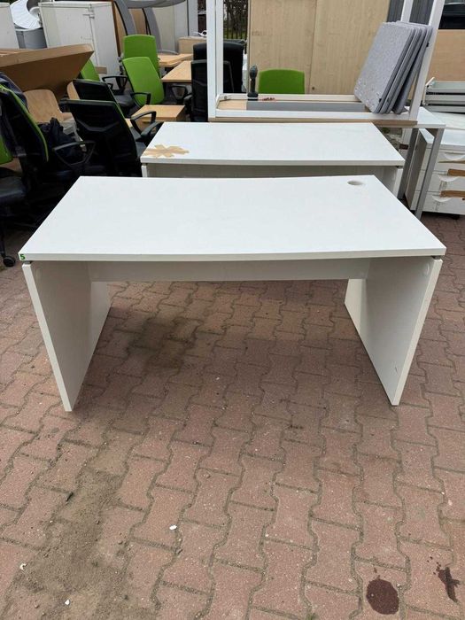 Biurko białe 140x80 cm biurka białe stoły biurowe do biur szkół domu