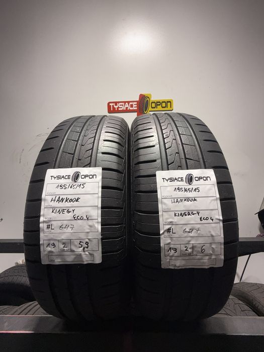 Opony letnie Hankook 195/65R15 91H komplet 2 sztuki używane #L647