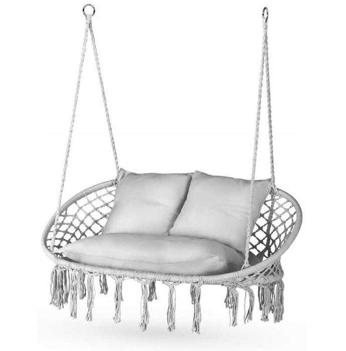 FOTEL WISZĄCY DWUOSOBOWY podwójny hamak huśtawka + poduszki gratis