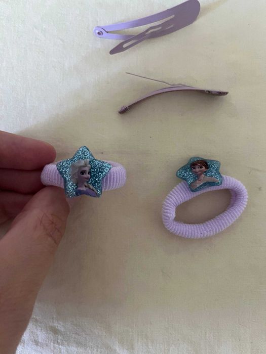 Molas e elásticos de cabelo Frozen (Elsa e Anna) – conjunto de 4
