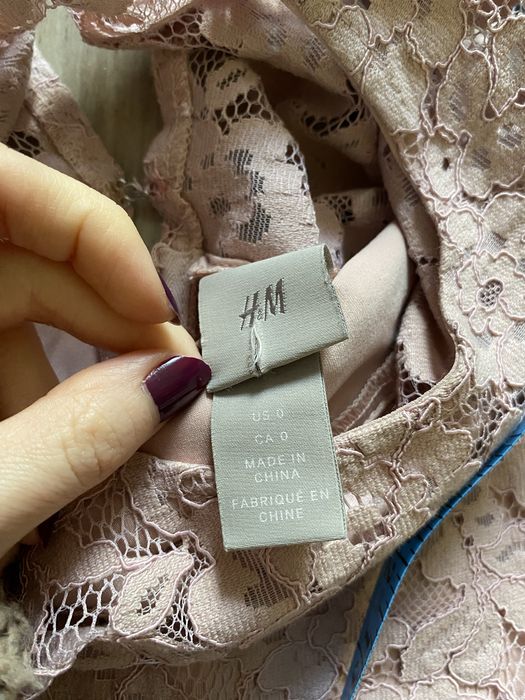 Sukienka plisowana, koronka H&M r. xxs