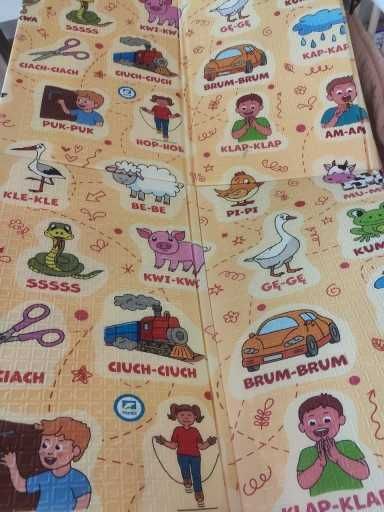 Mata Piankowa Edukacyjna Składana Dwustronna 120x180 Cm Nauka Dźwięków