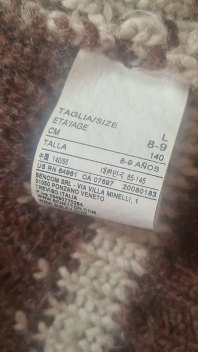 Casaco rapaz Benetton 8-9 anos