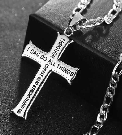 Colar 'Can do ALL' - cruz e fio