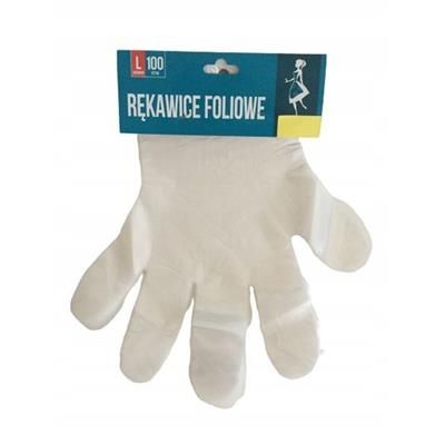 Rękawice foliowe zrywka L 100szt