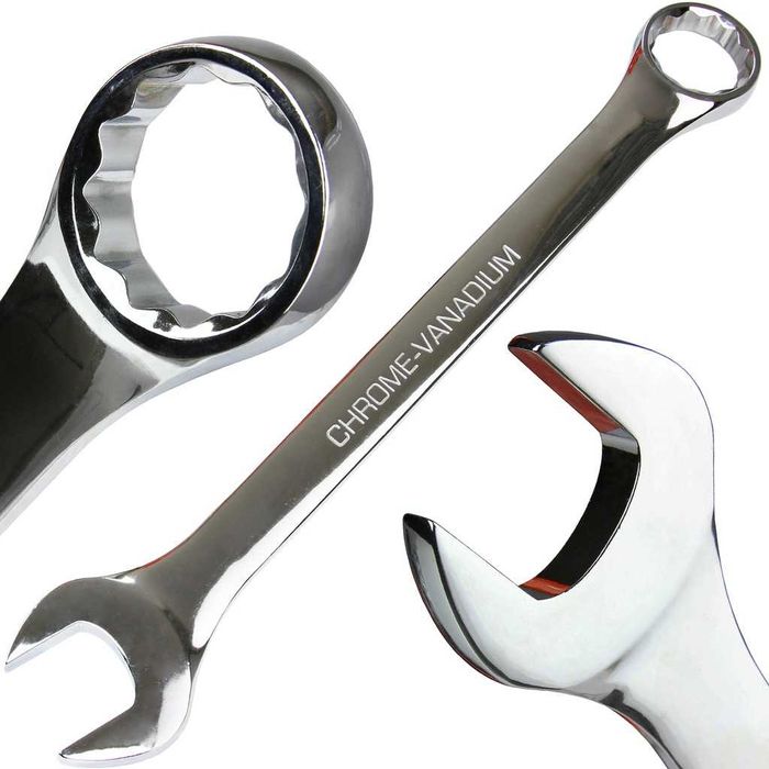 Klucz oczkowo płaski 24mm CRV KLUCZ PŁASKO-OCZKOWY Chromowany