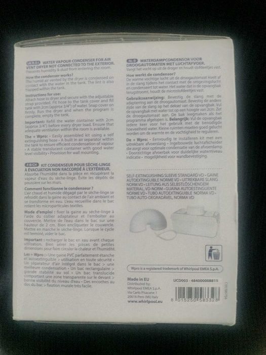 Condensador de Vapor Para Maquina De Secar Roupa WPRO UCD003