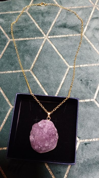 Łańcuszek Naturalny Ametyst