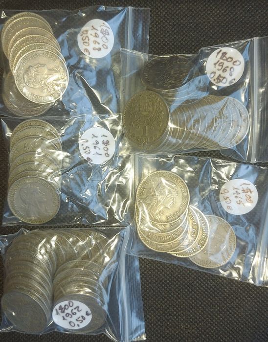 Moedas 1 escudo de 1961 a 1968