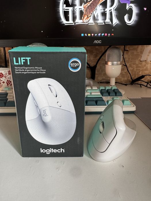 Вертикальна миша Logitech Lift White