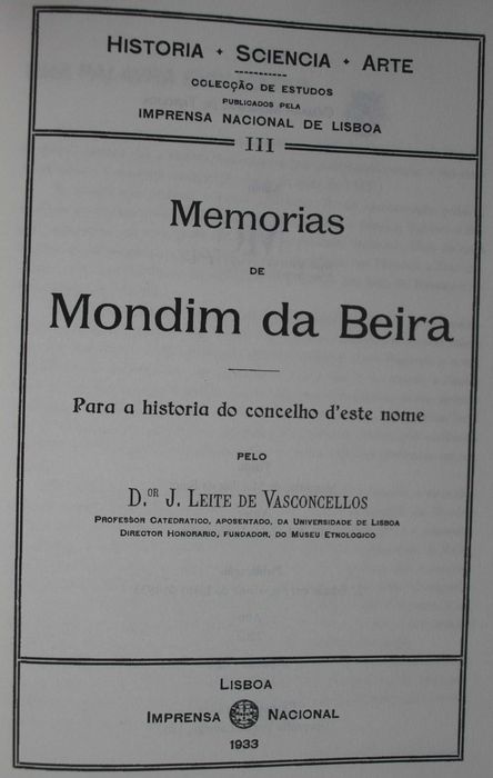 Memórias de Mondim da Beira (Para A História do Concelho Deste Nome)