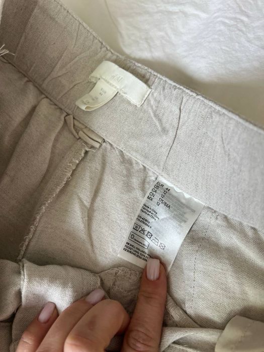 Лляні бежеві кюлоти H&M