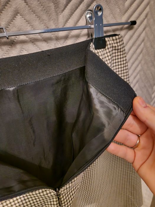 Mango SUIT 36 / S spódniczka mini w kratkę z klamrą asymetryczna