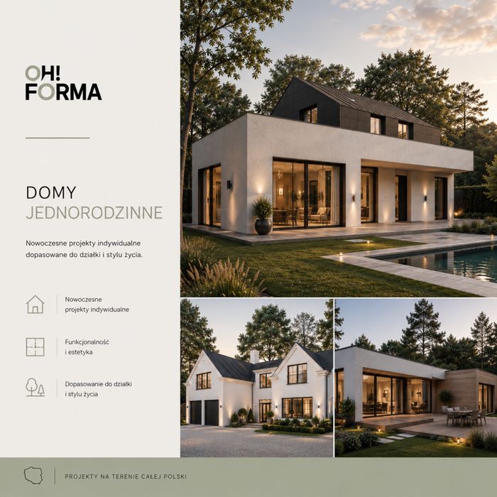 Architekt: Adaptacje, projekty indywidualne, analiza chlonności i obsługa formalna |