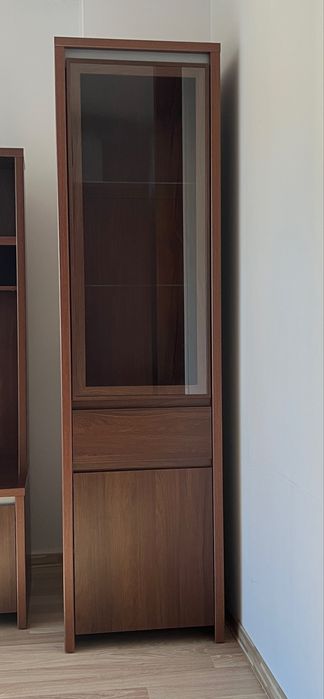 Witrynka ze szklanymi półkami