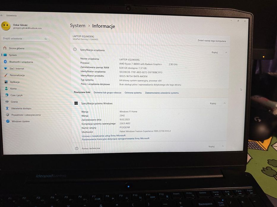 Laptop gamingowy Lenovo  IdeaPad Gaming 3