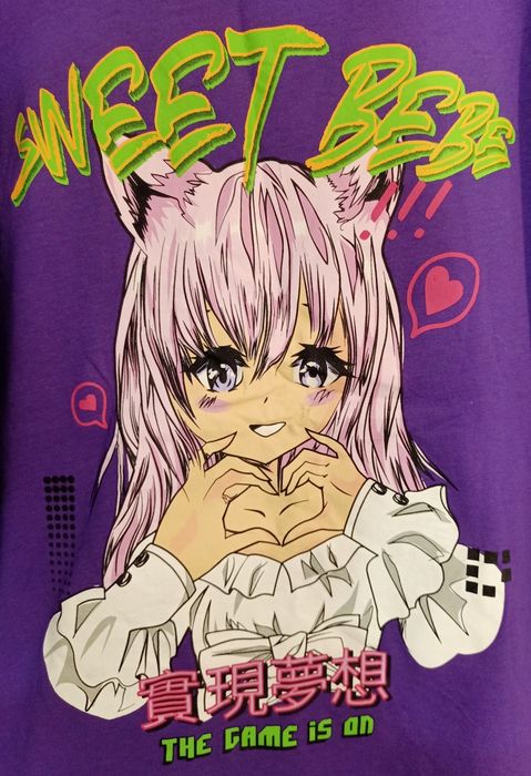 Fioletowa koszulka t-shirt manga anime rozmiar M FB sister