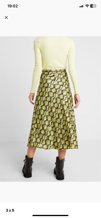 Spódnica satynowa wężowny print, snake print, Monki
