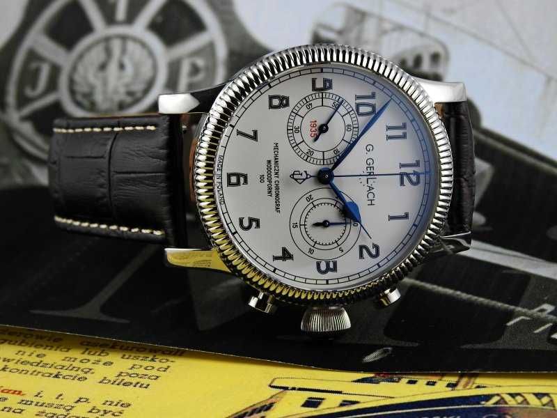 Zegarek męski m/s Piłsudski - chronograf mechaniczny. G. Gerlach NOWY