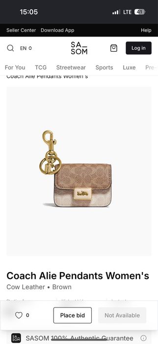 міні-гаманець Coach Alie Coin Purse Pendant (брелок, чохол для навушників)