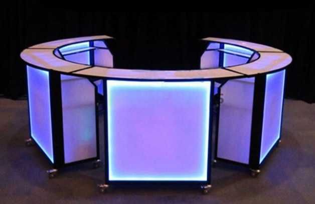 Balcão Cocktail Bar dobráveis e ​​amóviveis com luz Led RGB