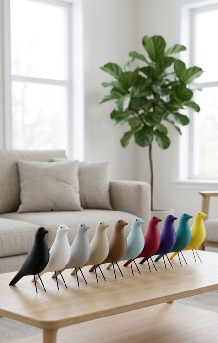 Eames house bird - Matte White - Minimalist Animal, 3D Printed Version Home Decor