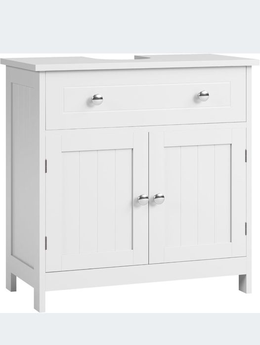 Szafka łazienkowa biała pod umywalkę 60x30x60 cm frezowana Premium