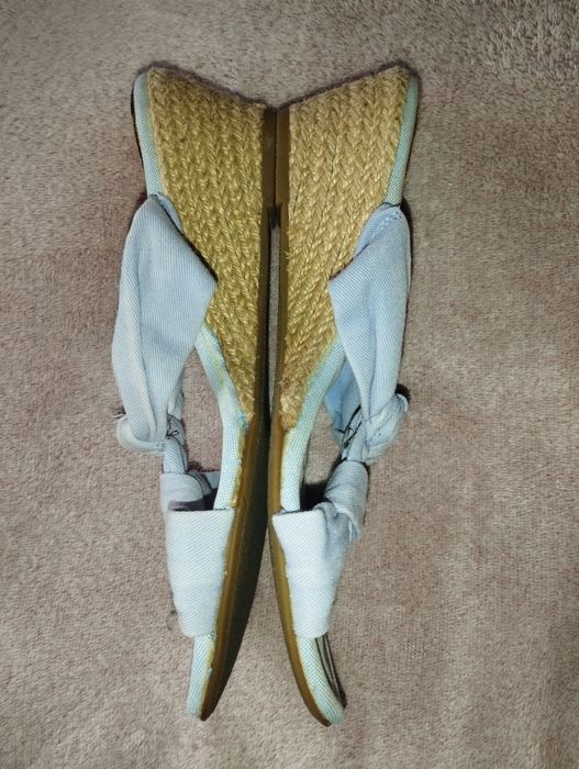 Tommy Hilfiger jeansowe klapki espadryle koturny 36
