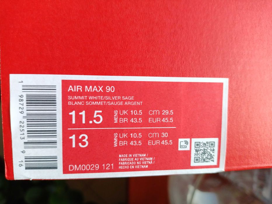 (r. Eur 45,5) Nike Air Max 90 Silver Sage DM0029-121