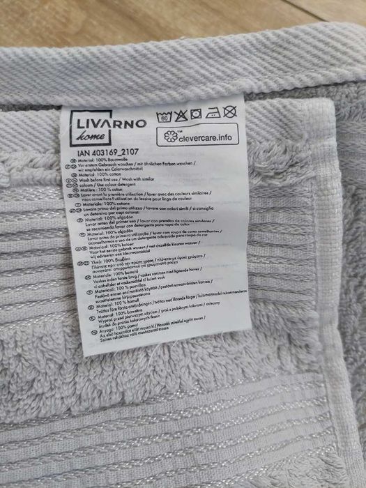 Ręczniki frotté 150x100 kolor szary LIVARNO