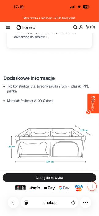 Kojec dziecięcy Lionelo