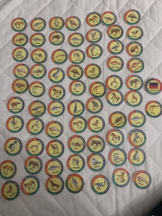 71 żetony zwierzęta Star Foods Tazon chipsy