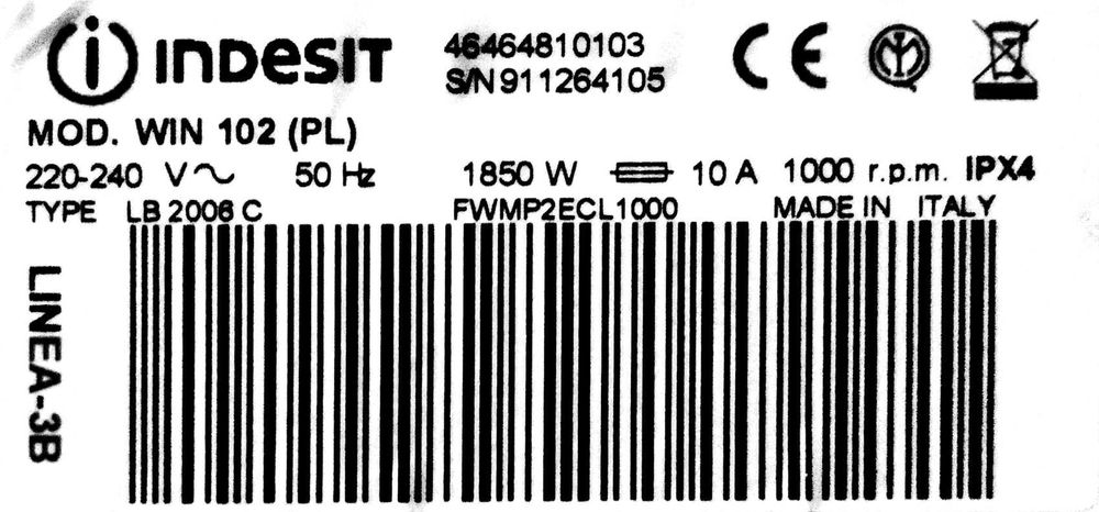 [Używany] Indesit WIN 102 Pl | Górny Blat Do Pralki