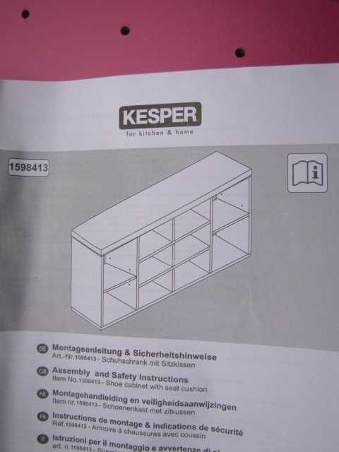 Szafka na buty w poduszką do siedzenia Kesper