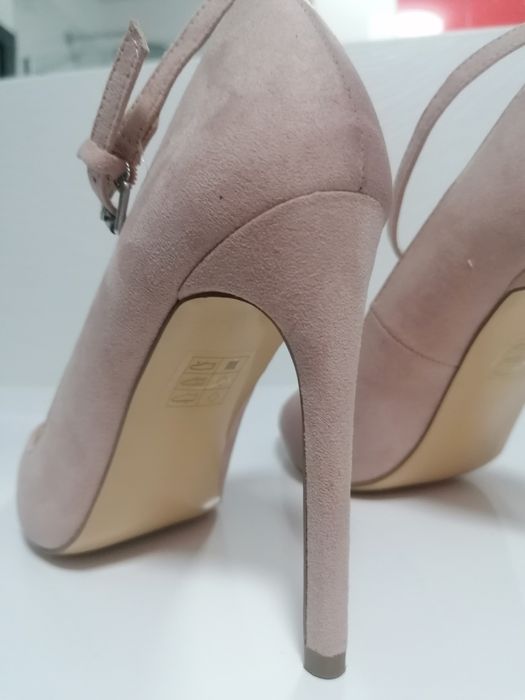 Buty na wysokim obcasie, pudrowy róż, 38