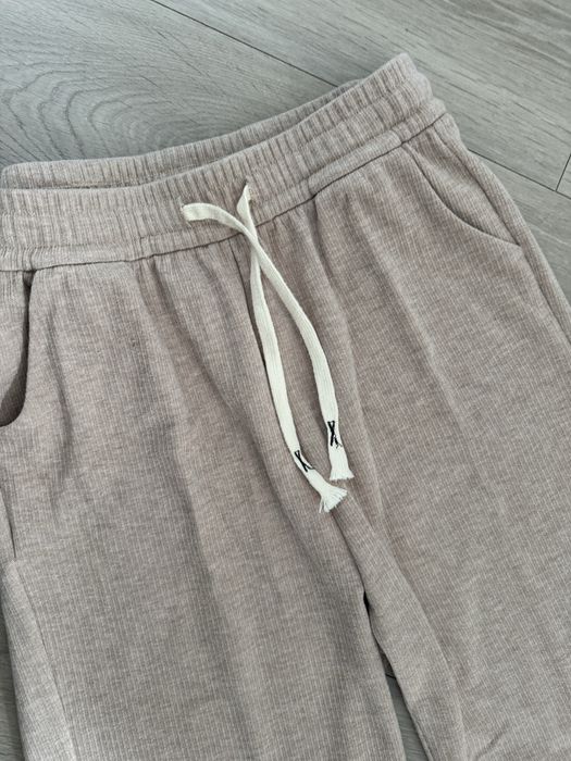 Штани палаццо M бежеві в рубчик zara