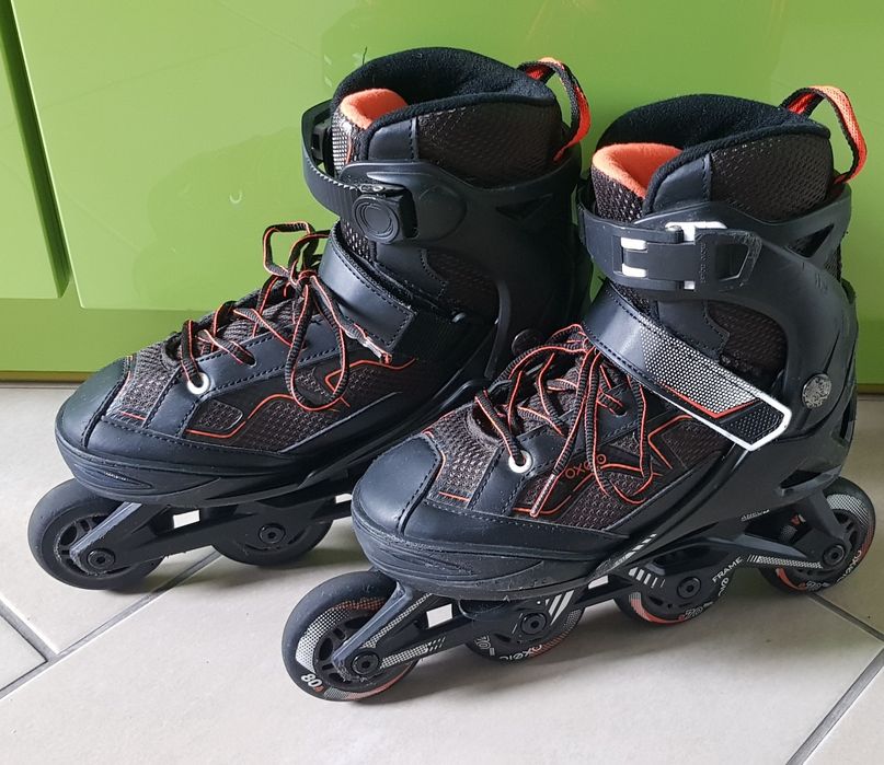 Rolki Oxelo czarno pomarańczowe 35-38