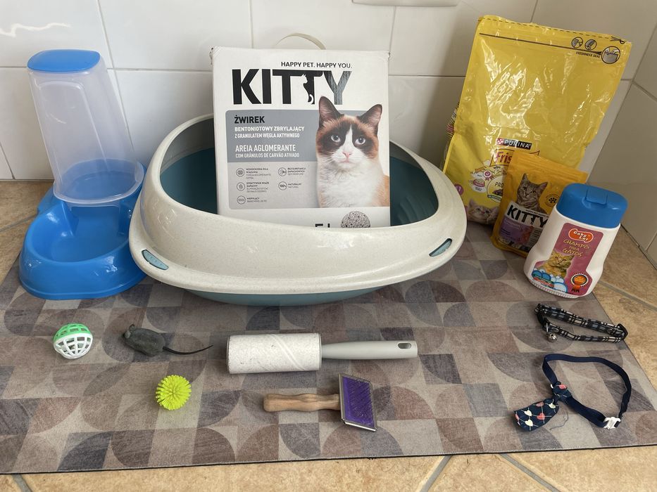 GATO - conjunto Kit alimentação + higiene para gato