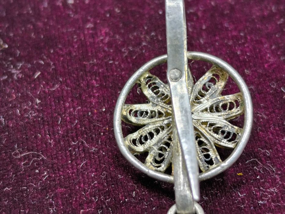 Серебряная большая брошь 84 пробы