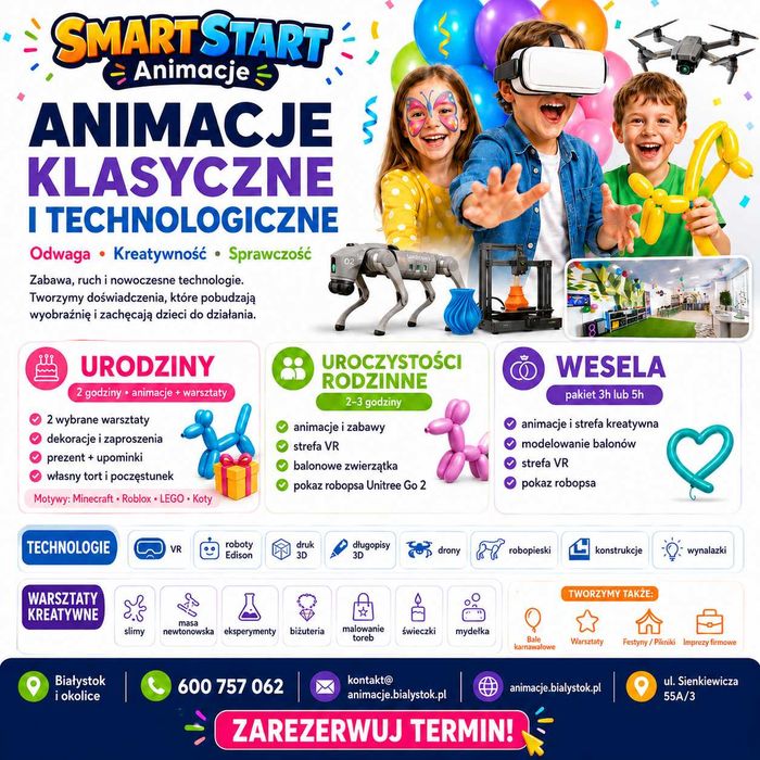 Animacje klasyczne i technologiczne, wesela, chrzciny, urodziny, imprezy, urodzinki dla dzieci