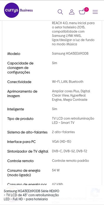 Samsung 43" HG43EE690DB